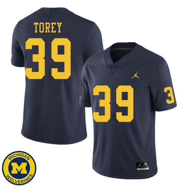 Mens Michigan Wolverines #39 Matt Torey Navy University Jersey